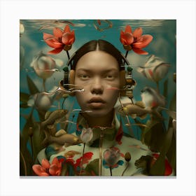 Woman In Water Canvas Print