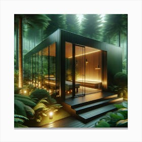 Sauna Cabin In The Forest Canvas Print