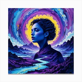 Girl In Purple Canvas Print