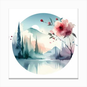 Watercolor Landscape Painting 29 Canvas Print