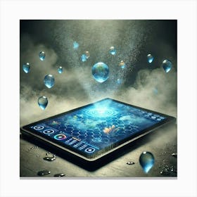 A High Tech Smart Tablet With A Water Based Hologr Canvas Print