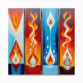 Four Fire Paintings Canvas Print