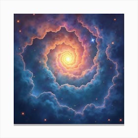 Soul Drifting Through A Watercolor Galaxy 1 Canvas Print