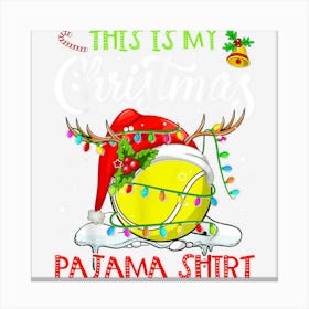 Ugly Christmas Pajama Tennis Lights Xmas Sport Lover Canvas Print