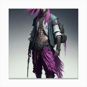 Warrior With Purple Hair Canvas Print