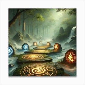 A Mystical Scene Showing The Elemental Pathways Le Canvas Print