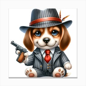 OGB~ Original Ganster Beagle In A Suit~Reimagined Canvas Print