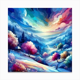 Winter Landscape Painting 4 Canvas Print