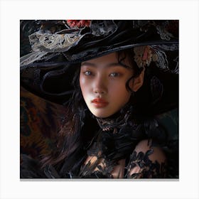 Asian Girl In A Hat Canvas Print