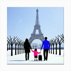 Family In Paris 1 Canvas Print