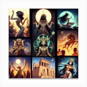 Egyptian Goddesses 1 Canvas Print