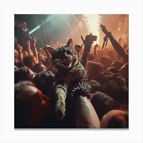 Cat In The Crowd 4 Canvas Print