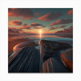 Sunset At The Beach Canvas Print