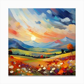 Sunset In The Countryside Canvas Print