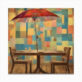 With Umbrella, Paul Klee Dining Room Canvas Print