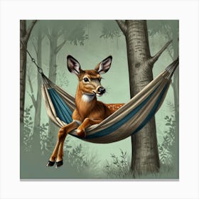 Deer In Hammock Canvas Print