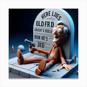 Here Lies Old Fred Now He'S Dead Canvas Print