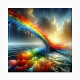 Rainbow Over The Sea Canvas Print