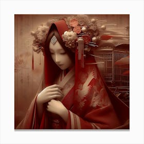 Creative Geisha Illustration 80 Canvas Print