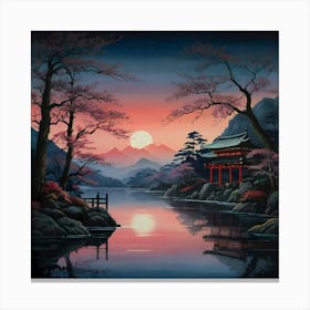 Japanese Sunset 1 Canvas Print