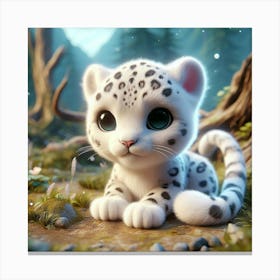Cute Snow Leopard Canvas Print