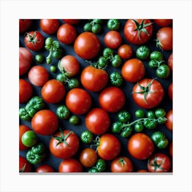 Tomatoes On A Black Background 2 Canvas Print