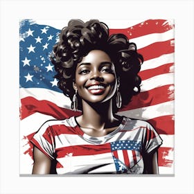 American Girl With Afro Canvas Print