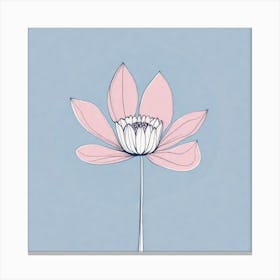 A White And Pink Flower In Minimalist Style Square Composition 625 Canvas Print