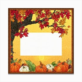 A Seasonal And Highly Detailed Illustration Featuring A Sun Dappled Oak Its Red And Brown Leaves Da (3) 1 Canvas Print