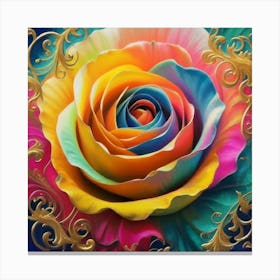 Abstract painting of a magical organic rose Canvas Print