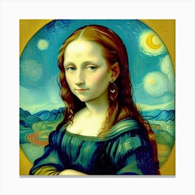 The Mona Lisa Unveiled A Youthful Interpretation Canvas Print