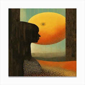 Moon face Canvas Print