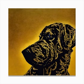 Pretty Dog Silhouette Profile Canvas Print