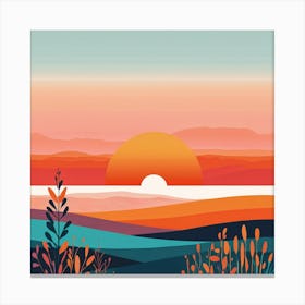 Sunset Landscape 3 Canvas Print