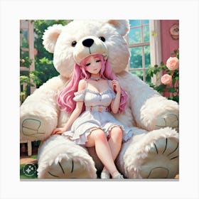 Kawaii Teddy Bear Canvas Print