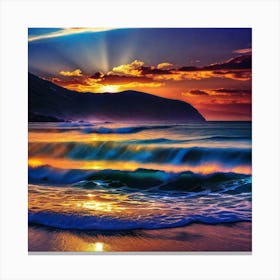 Sunset On The Beach 556 Canvas Print