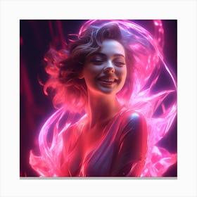 Neon Girl Canvas Print