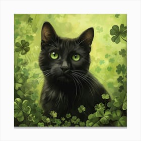 Shamrock Cat Canvas Print