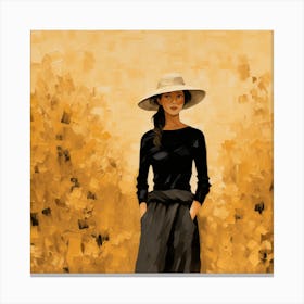 Woman In A Hat 19 Canvas Print