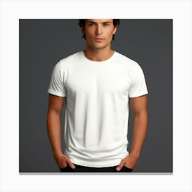 Mock Up Tshirt Blank Plain Cotton Unprinted Simple Minimalist Canvas Customizable Basic (17) Canvas Print