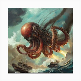 Octopus Attack Canvas Print