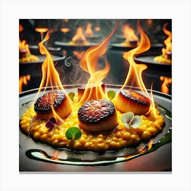 Flame Seared Scallops Scifi Canvas Print