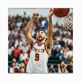 Basketball Player Dunks Canvas Print