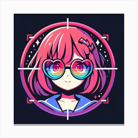 Anime Girl With Glasses 6 Canvas Print