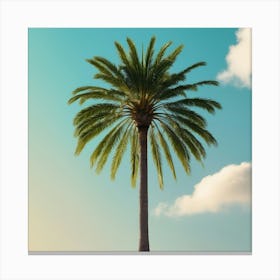 Palm Tree On The Beach Canvas Print