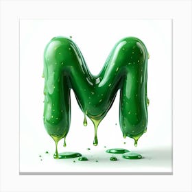 Green Letter M Canvas Print