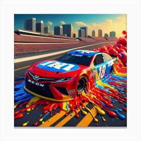 Nascar Toyota Camry Paint Splash Canvas Print