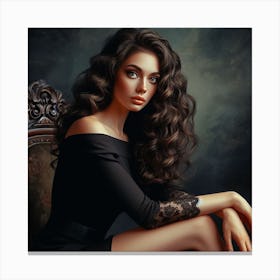 Beautiful Woman With Long Hair Canvas Print