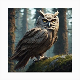 Owl In The Forest 120 Canvas Print