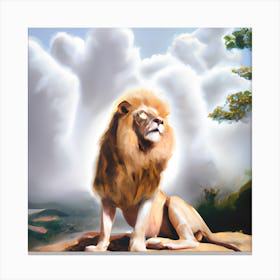 Lion Basking In The Sun Canvas Print